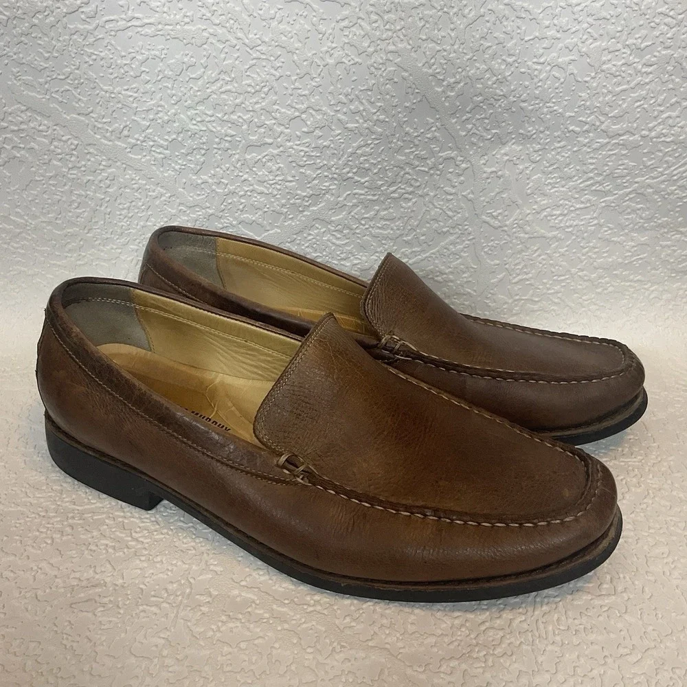 JOHNSTON MURPHY Casual Dress Shoes Cognac‎ Brown Leather Driver Loafer Size 10M